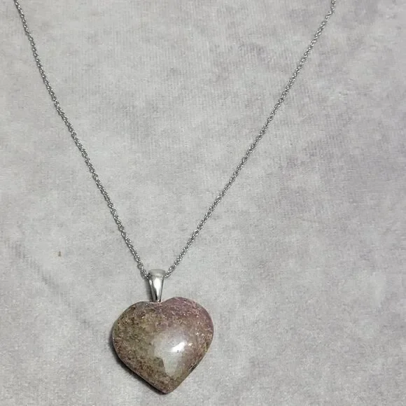 Karis Rhodonite Heart Pendant Necklace